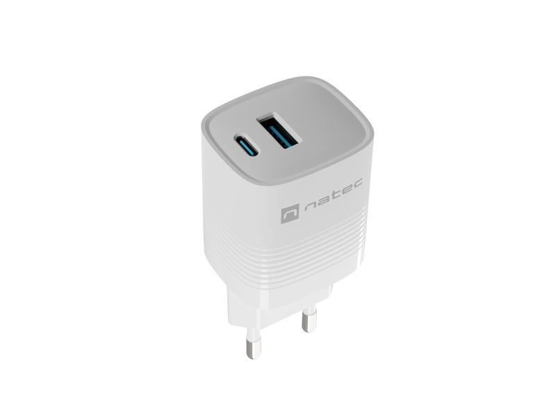 Zdjęcie produktu: Natec Ribera GaN 1xUSB-A+1xUSB-C 30W Biała Zdjęcie produktu: Natec Ribera GaN 1xUSB-A+1xUSB-C 30W Biała