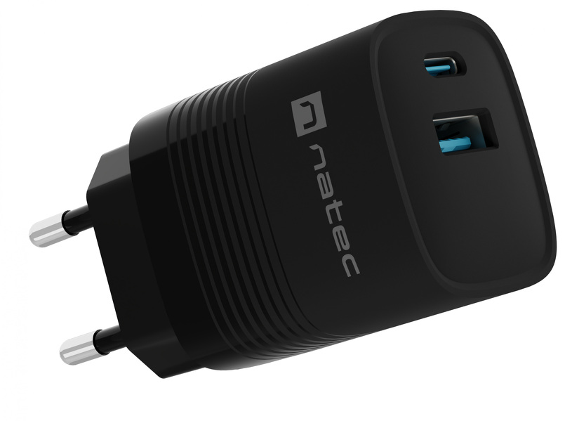 Zdjęcie produktu: Natec Ribera GaN 1xUSB-A+1xUSB-C 30W Czarna