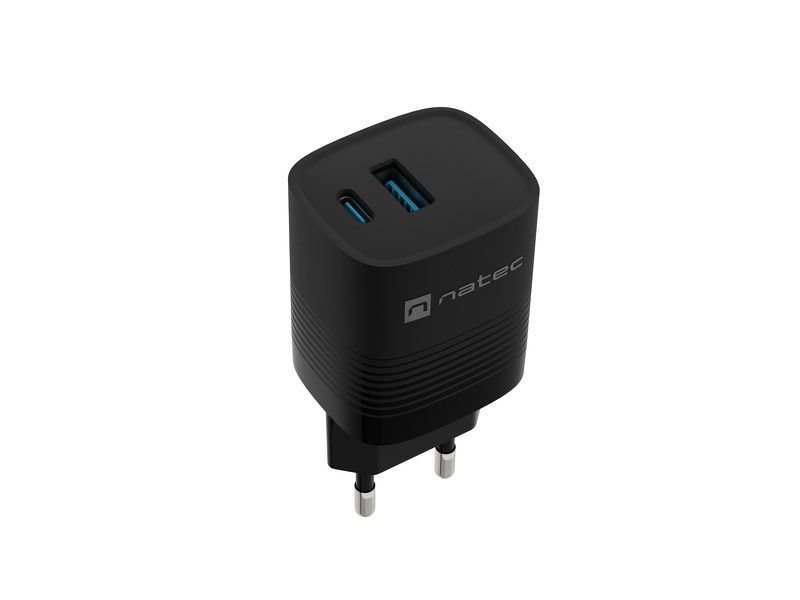 Zdjęcie produktu: Natec Ribera GaN 1xUSB-A+1xUSB-C 30W Czarna