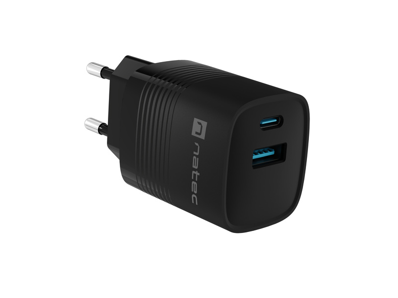 Zdjęcie produktu: Natec Ribera GaN 1xUSB-A+1xUSB-C 30W Czarna
