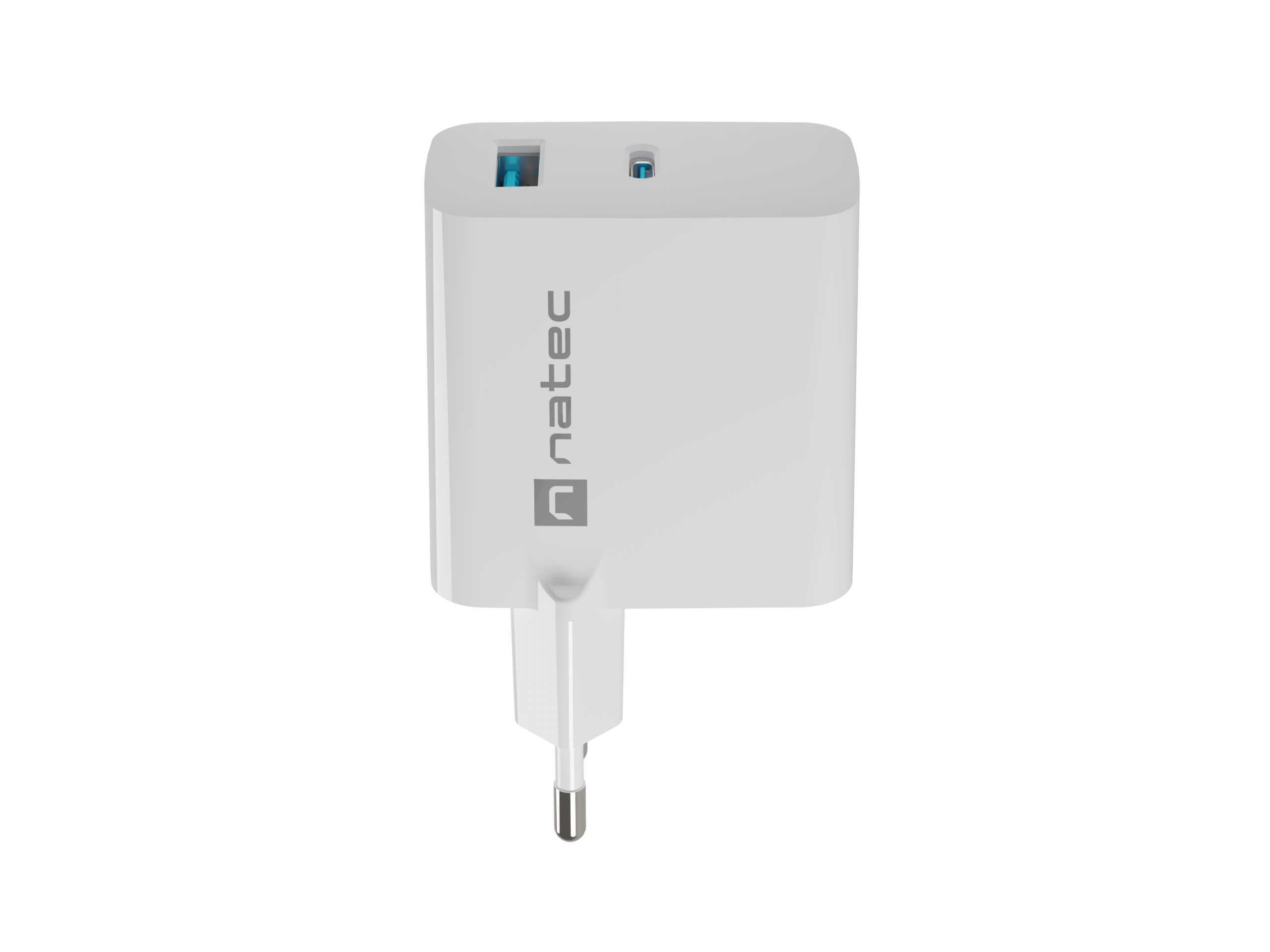 Natec Ribera GaN 1xUSB-A + 1xUSB-C 45W biała