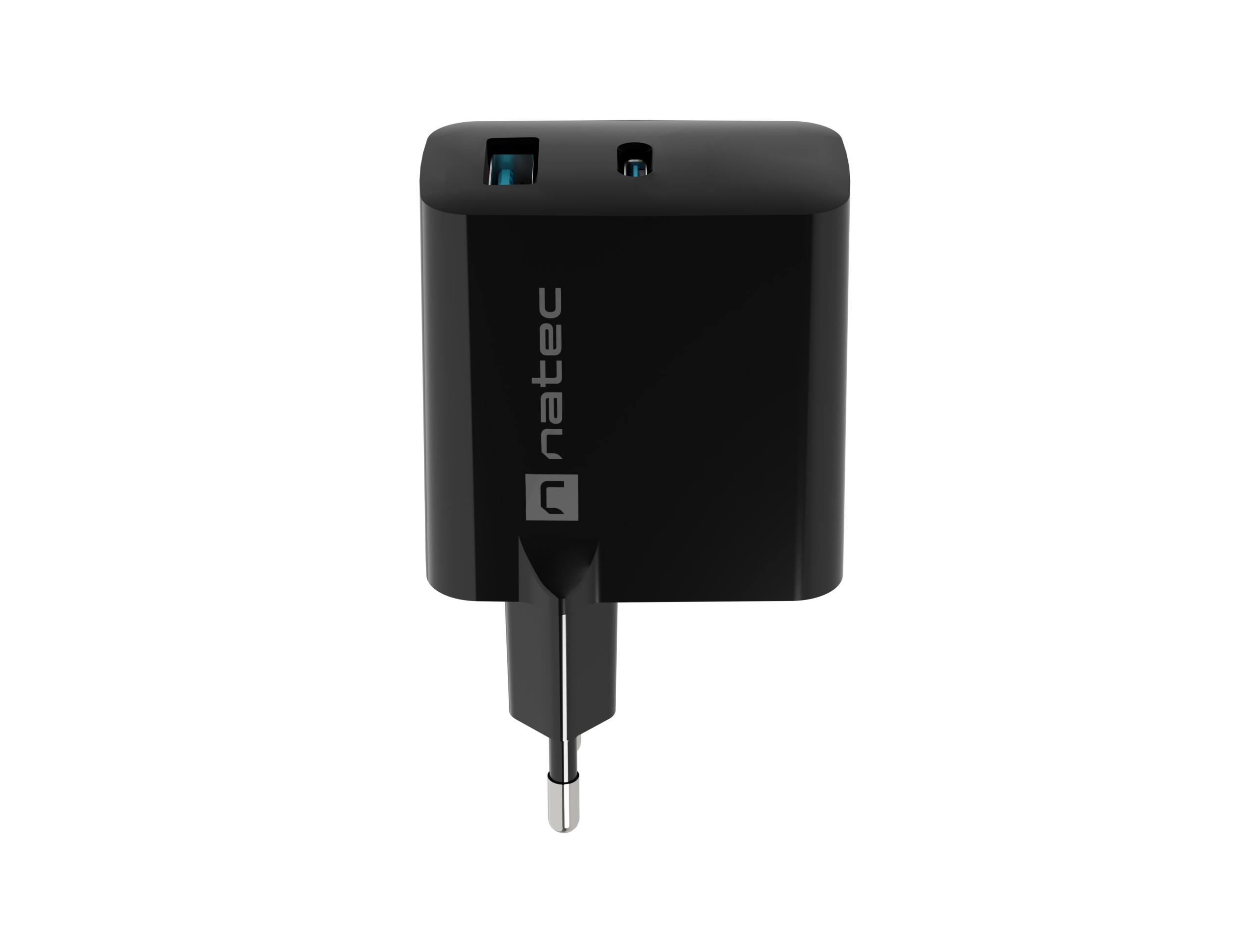 Natec Ribera GaN 1x USB-A+1xUSB-C 45W czarna