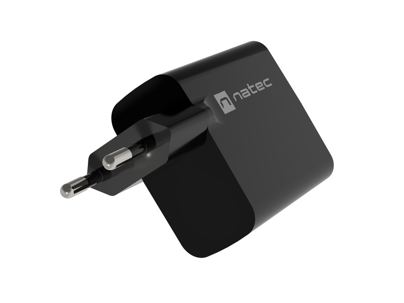 Zdjęcie produktu: Natec Ribera GaN 1x USB-A+1xUSB-C 45W czarna