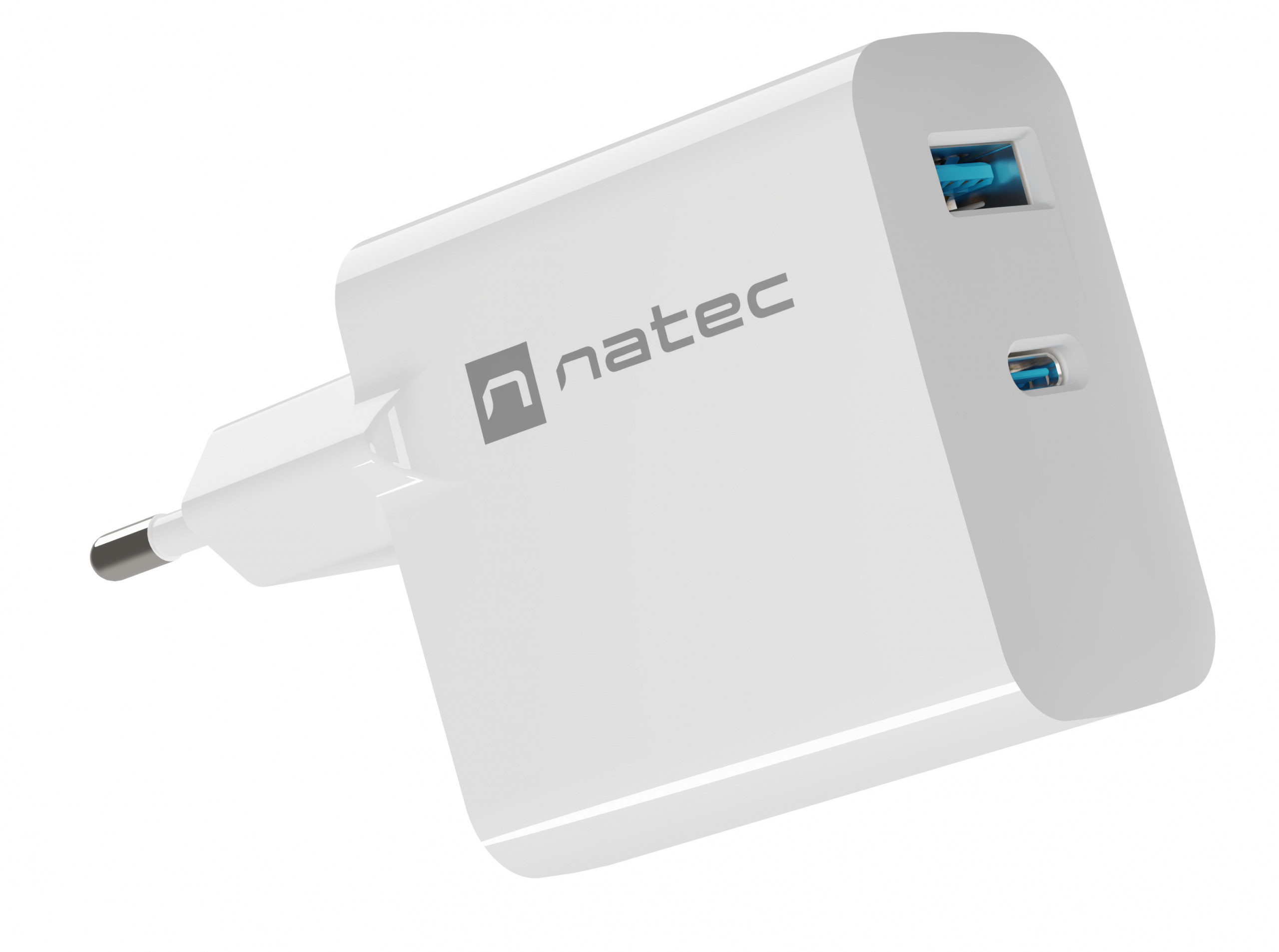 Natec Ribera GaN 1xUSB-A+1xUSB-C 65W biała Natec Ribera GaN 1xUSB-A+1xUSB-C 65W biała