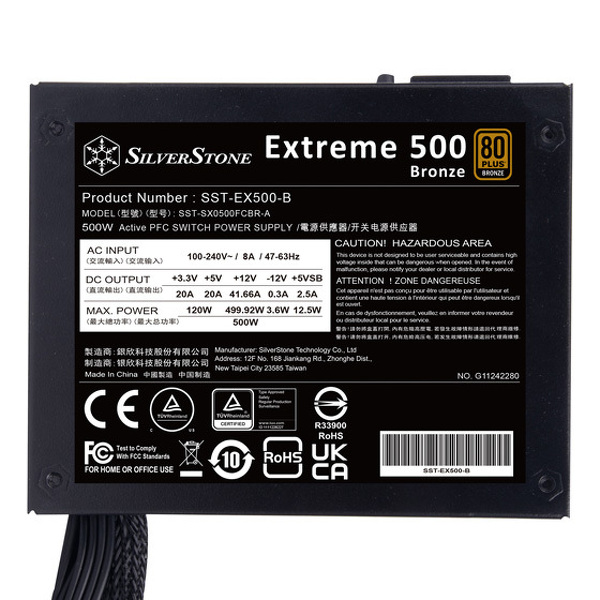 Zdjęcie produktu: SilverStone SST-EX500-B Extreme SFX 500W Zdjęcie produktu: SilverStone SST-EX500-B Extreme SFX 500W