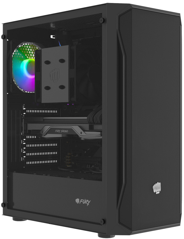 Zdjęcie produktu: Obudowa do komputera Fury SHOBO SH4 RGB midi tower z oknem czarna Zdjęcie produktu: Obudowa do komputera Fury SHOBO SH4 RGB midi tower z oknem czarna