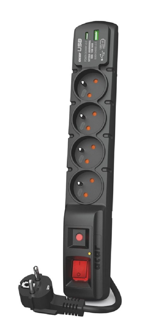 Listwa zasilająca ACAR F4 USB A+C PD3.0 1.5m