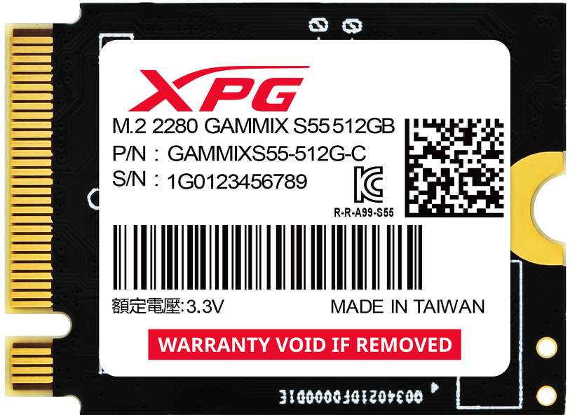 Zdjęcie produktu: Adata SSD XPG GAMMIX S55 512GB M.2 2230 PCIe Zdjęcie produktu: Adata SSD XPG GAMMIX S55 512GB M.2 2230 PCIe