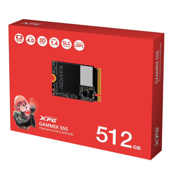 Zdjęcie produktu: Adata SSD XPG GAMMIX S55 512GB M.2 2230 PCIe Zdjęcie produktu: Adata SSD XPG GAMMIX S55 512GB M.2 2230 PCIe
