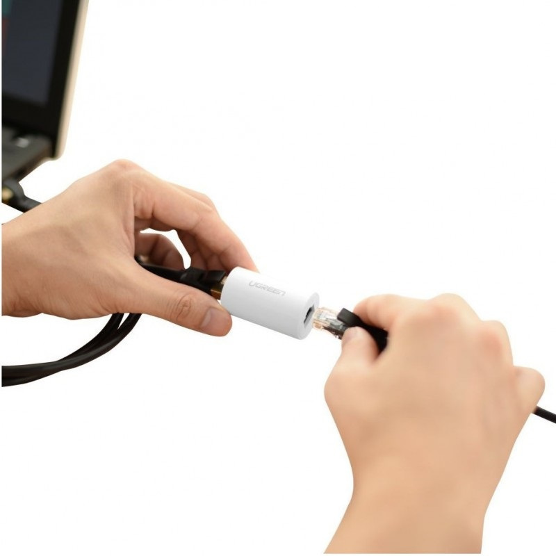 Złączka, przedłużka sieciowa RJ45 UGREEN NW116 Ethernet - biała (20391)