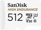 Karta SanDisk High Endurance (rejestratory i monitoring) microSDHC 512GB 100/40 MB/s V30 + Adapter SD (SDSQQNR-512G-GN6IA)