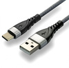 Kabel przewód pleciony USB - USB-C / Typ-C everActive CBB-2CG 200cm z obsługą szybkiego ładowania do 3A szary