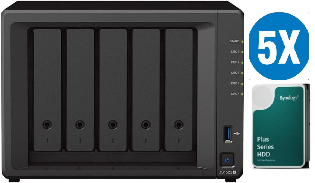 Zdjęcie produktu: Synology DS1522+ R1600 8GB + 5 x HAT3300 4TB