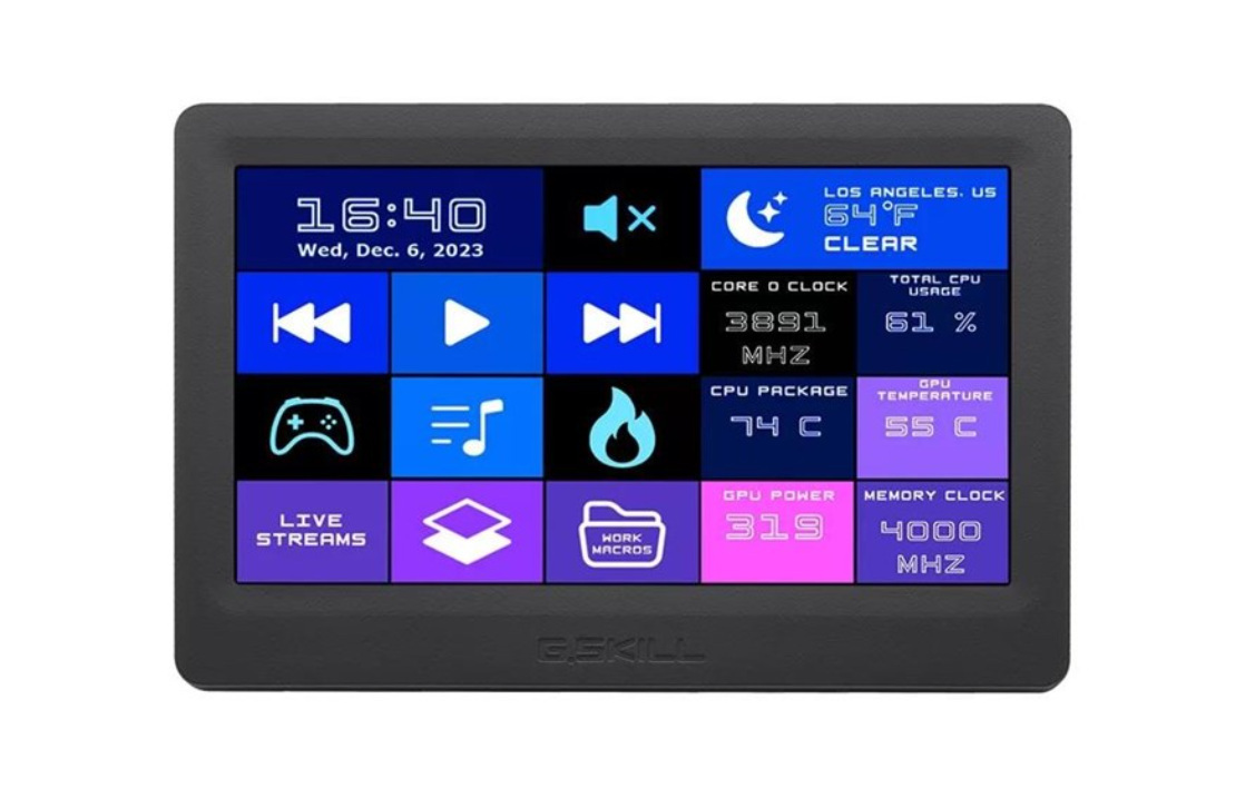 G.Skill WigiDash 7-inch touch display widget dashboard GD-A7PCCSK-WGD