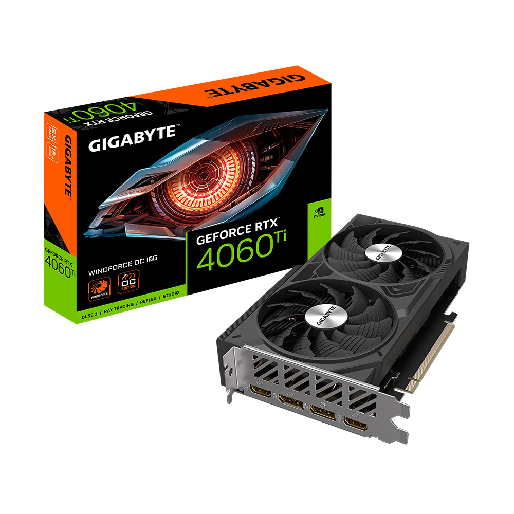 Gigabyte GeForce RTX 4060 Ti WINDFORCE OC 16GB GDDR6 DLSS 3 (GV-N406TWF2OC-16GD) Gigabyte GeForce RTX 4060 Ti WINDFORCE OC 16GB GDDR6 DLSS 3 (GV-N406TWF2OC-16GD)