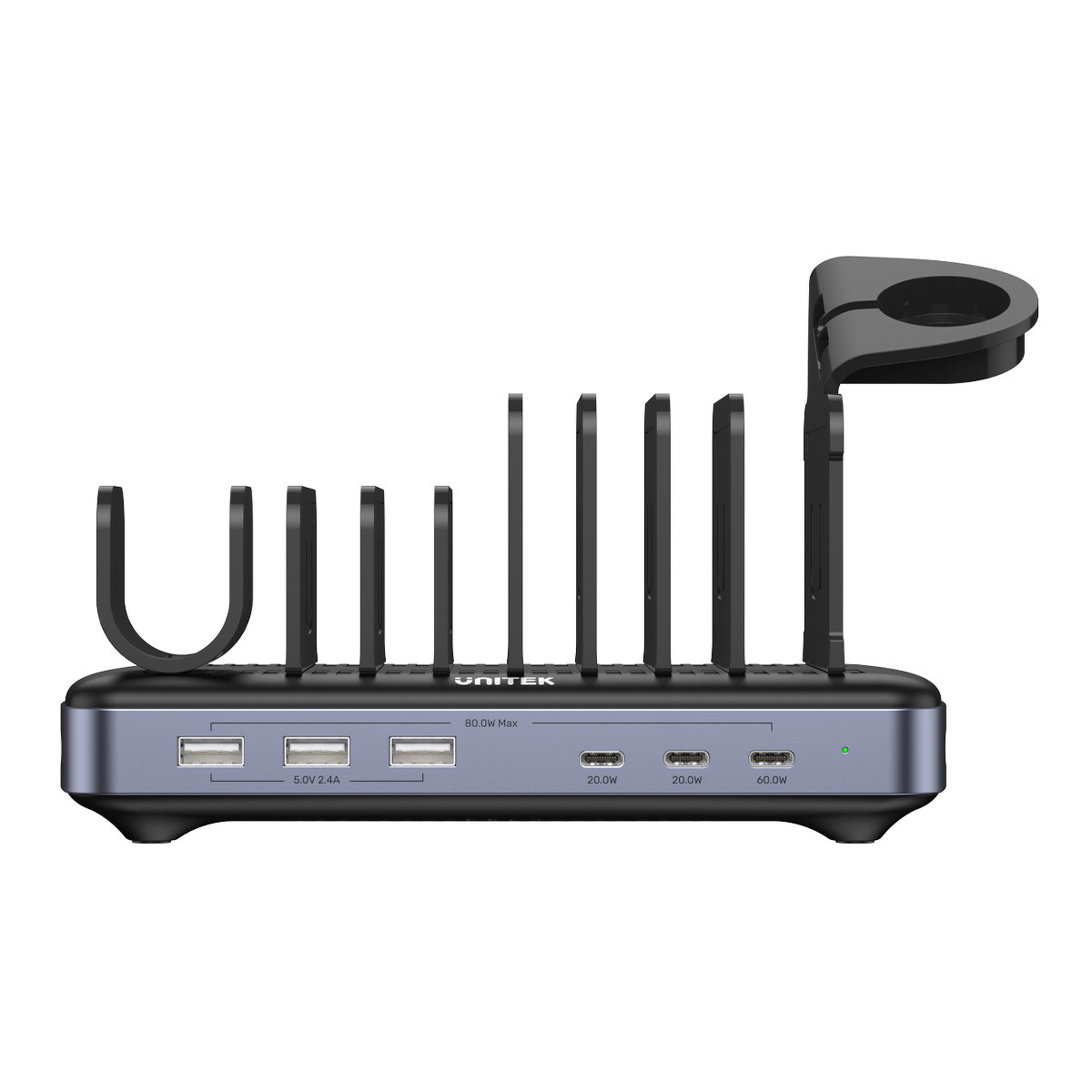 Stacja ładująca Unitek 3 x USB-A 20W, 3 x USB-C PD 60W, 80W Stacja ładująca Unitek 3 x USB-A 20W, 3 x USB-C PD 60W, 80W