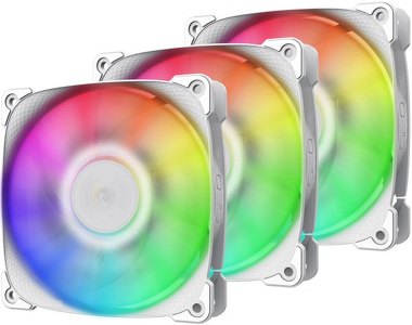 Miniatura produktu: Zestaw wentylatorów Geometric Future Squama 2501W ARGB PWM 120mm, białych (3 sztuki)