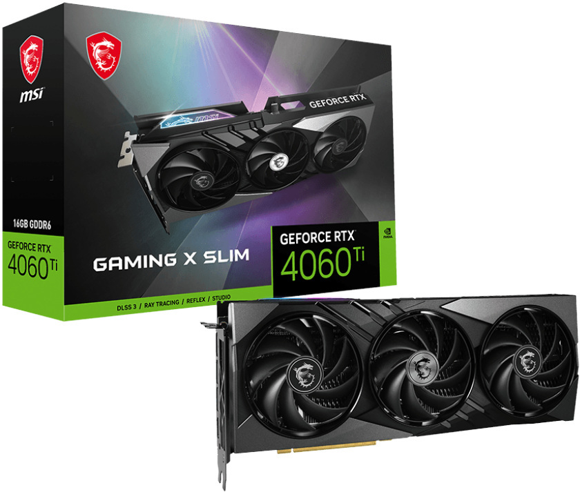 MSI GeForce RTX 4060 Ti Gaming X Slim 16GB GDDR6 MSI GeForce RTX 4060 Ti Gaming X Slim 16GB GDDR6