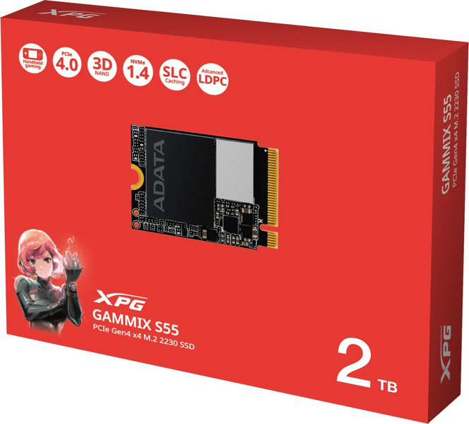 Zdjęcie produktu: Dysk Adata SSD XPG GAMMIX S55 2TB M.2 PCIe NVMe Gen4 M2230 SGAMMIXS55-2T-C