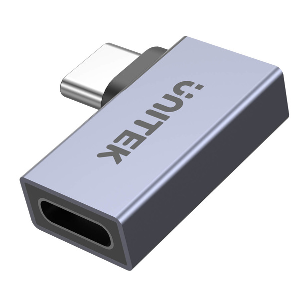 Zdjęcie produktu: Adapter Unitek USB-C na USB-C kątowy płaski 40Gbps (A1040GY01)