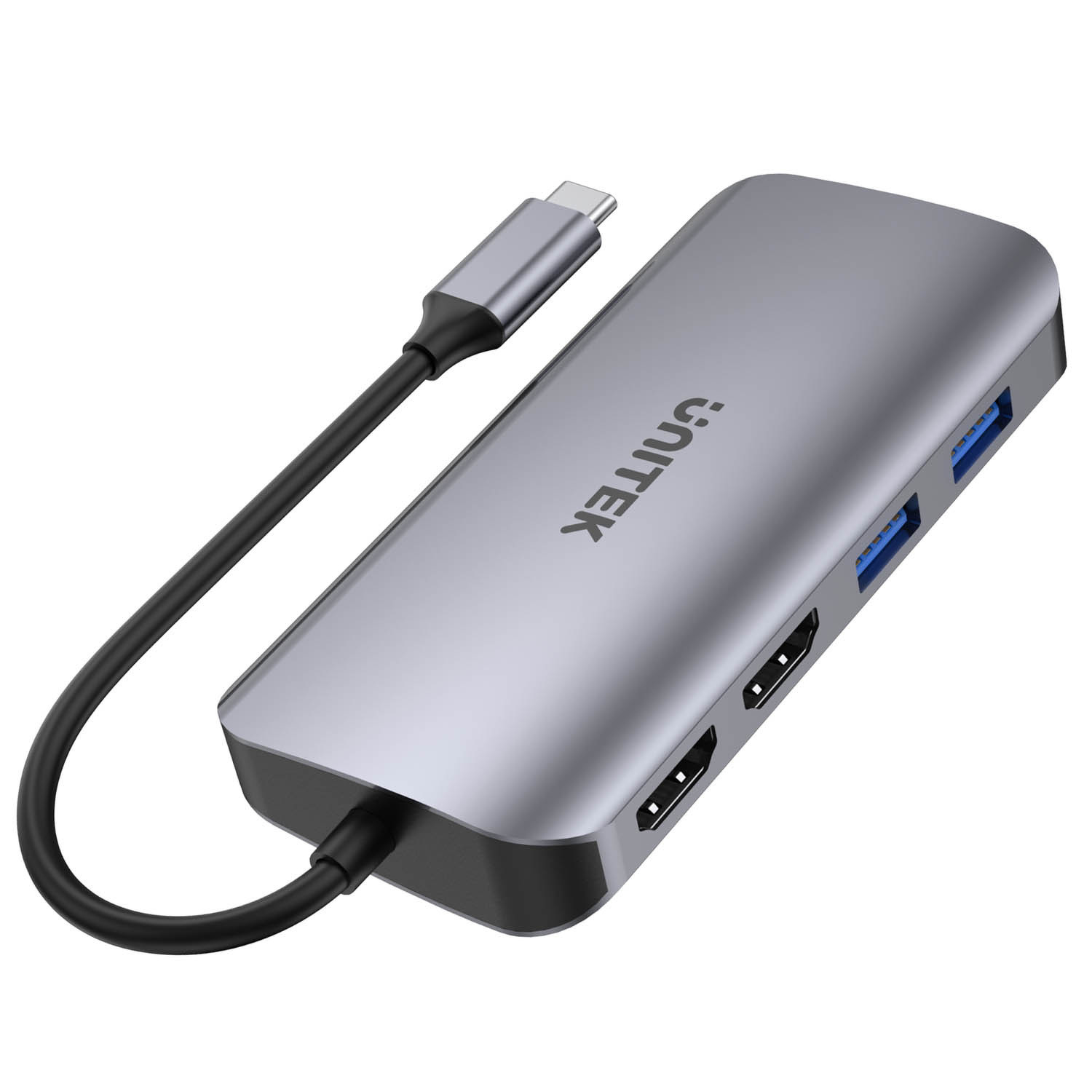 HUB Unitek 8-in-1 USB-C 2x HDMI 100W Czytnik