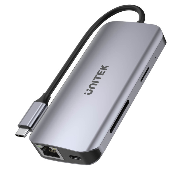 Zdjęcie produktu: HUB Unitek 8-in-1 USB-C 2x HDMI 100W Czytnik