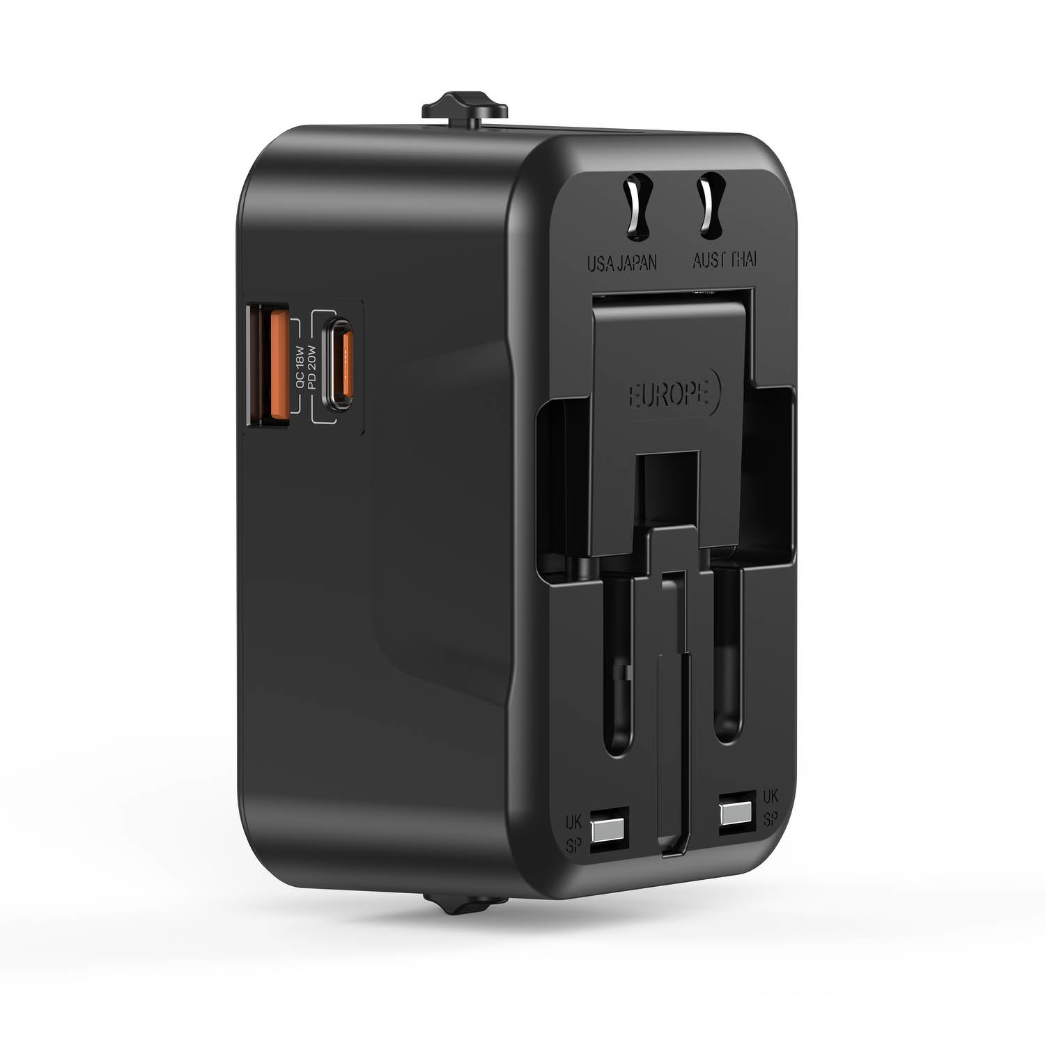 Ładowarka sieciowa podróżna Unitek EU/US/UK/AUS PD 20 W (P1120ABK01)