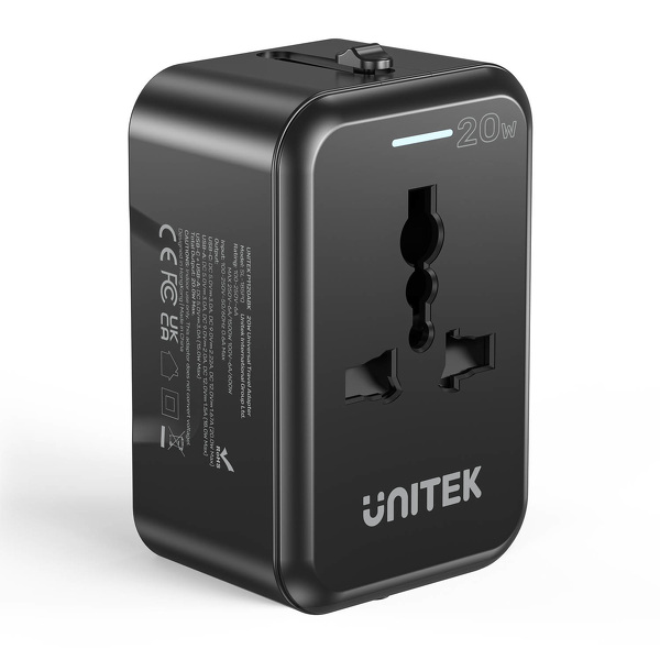 Zdjęcie produktu: Ładowarka sieciowa podróżna Unitek EU/US/UK/AUS PD 20 W (P1120ABK01)