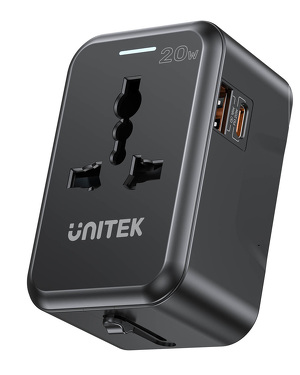 Miniatura produktu: Ładowarka sieciowa podróżna Unitek EU/US/UK/AUS PD 20 W (P1120ABK01)