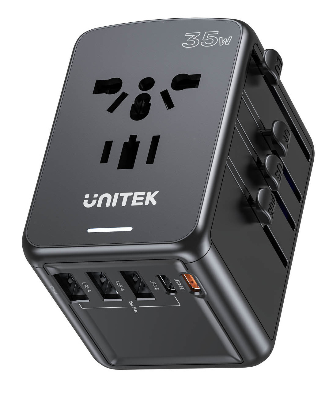 Ładowarka sieciowa podróżna Unitek EU/US/UK/AUS PD 35 W (P1121ABK01)