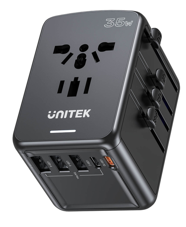 Zdjęcie produktu: Ładowarka sieciowa podróżna Unitek EU/US/UK/AUS PD 35 W (P1121ABK01)
