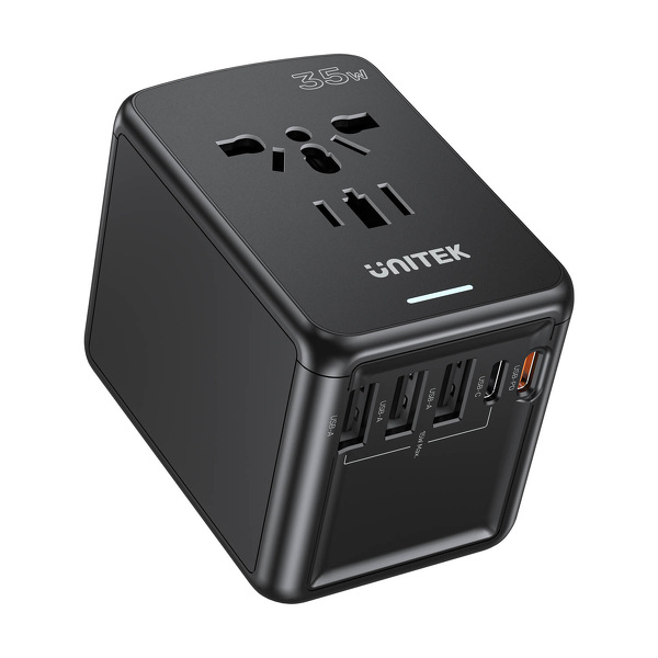 Zdjęcie produktu: Ładowarka sieciowa podróżna Unitek EU/US/UK/AUS PD 35 W (P1121ABK01)