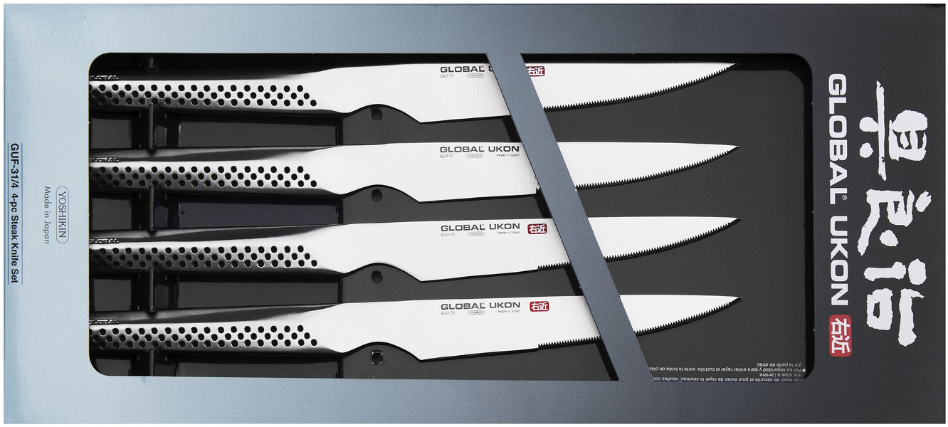 Zdjęcie produktu: Global Ukon GUF-31/4 zestaw 4 noży do steków Zdjęcie produktu: Global Ukon GUF-31/4 zestaw 4 noży do steków