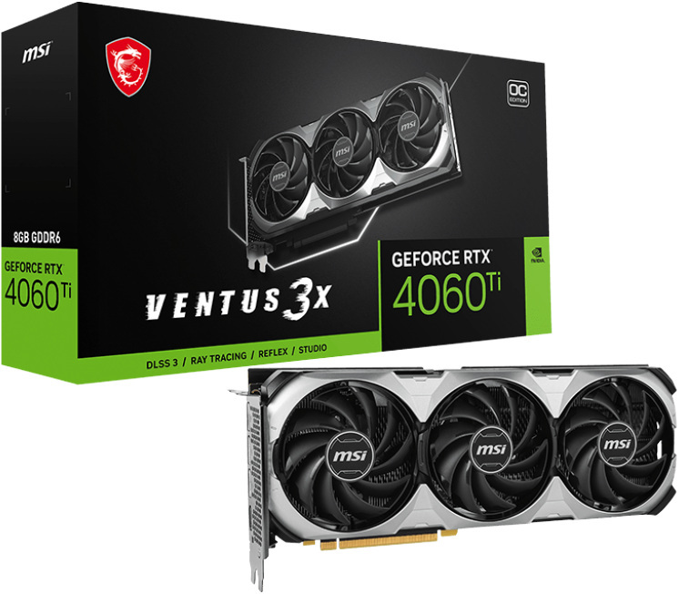 MSI GeForce RTX 4060 Ti VENTUS 3X E OC 8GB GDDR6 DLSS 3 MSI GeForce RTX 4060 Ti VENTUS 3X E OC 8GB GDDR6 DLSS 3