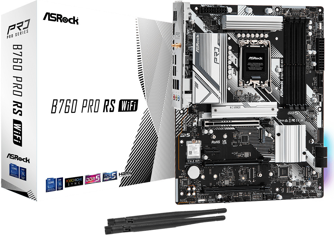Płyta główna ASRock B760 PRO RS WIFI DDR5 LGA1700 Płyta główna ASRock B760 PRO RS WIFI DDR5 LGA1700