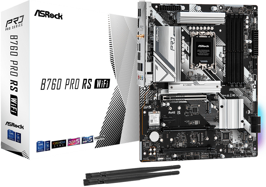 Zdjęcie produktu: Płyta główna ASRock B760 PRO RS WIFI DDR5 LGA1700 Zdjęcie produktu: Płyta główna ASRock B760 PRO RS WIFI DDR5 LGA1700
