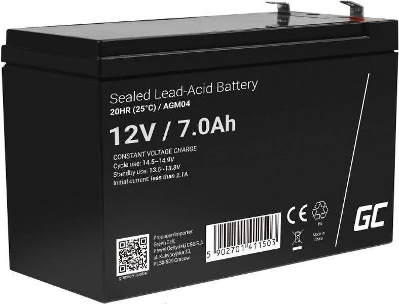 Zdjęcie produktu: Green Cell AGM VRLA 12V 7Ah