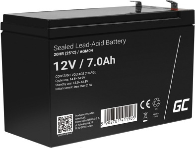Miniatura produktu: Greencell AGM VRLA 12V 7Ah bezobsługowy akumulator do UPS Miniatura produktu: Greencell AGM VRLA 12V 7Ah bezobsługowy akumulator do UPS