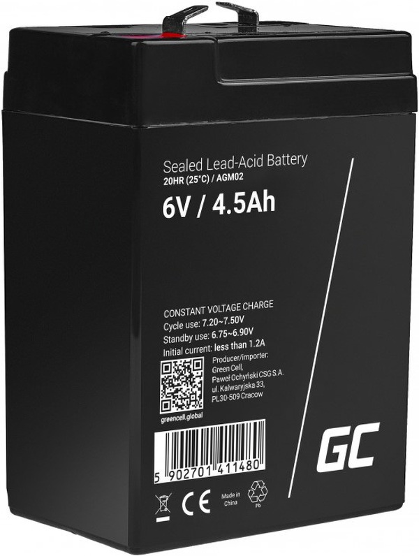 Zdjęcie produktu: Green Cell AGM VRLA 6V 4.5Ah