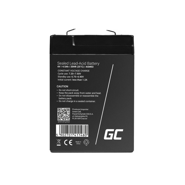 Zdjęcie produktu: Green Cell AGM VRLA 6V 4.5Ah