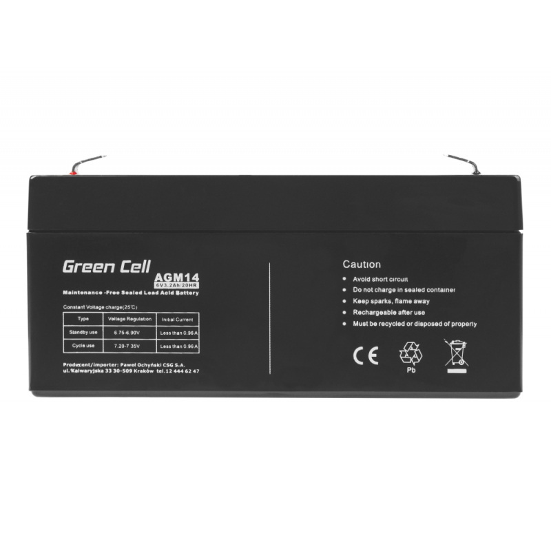 Green Cell AGM VRLA 6V 3.2Ah