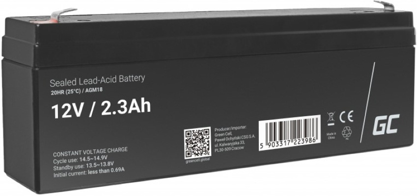 Green Cell AGM VRLA 12V 2.3Ah