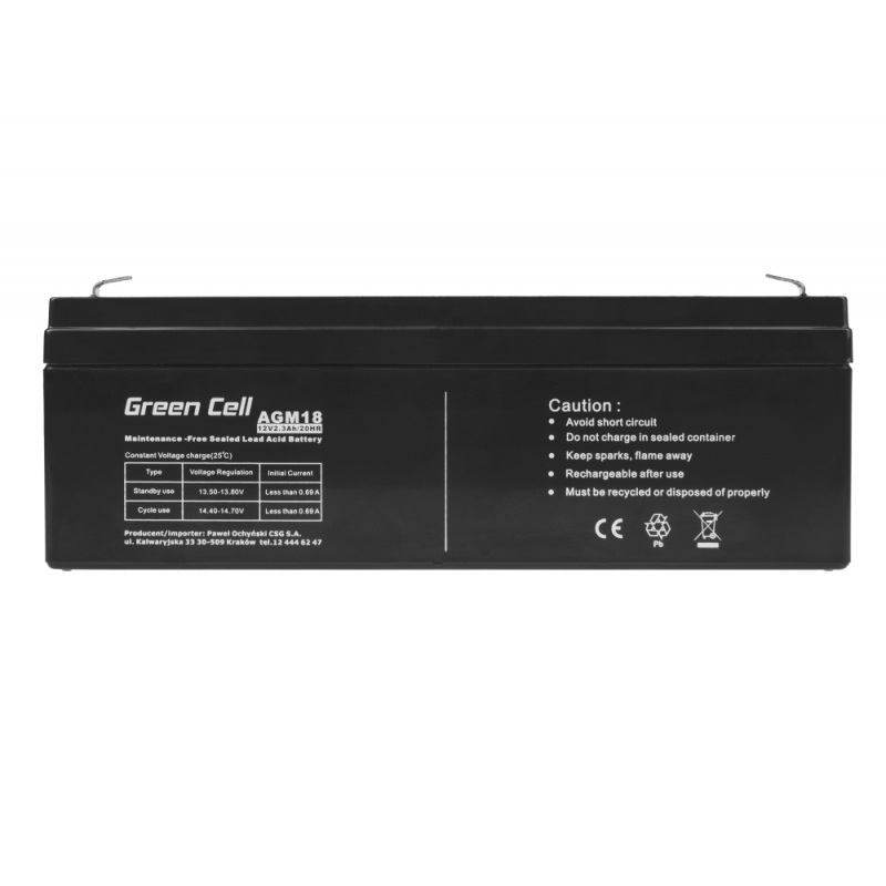Green Cell AGM VRLA 12V 2.3Ah