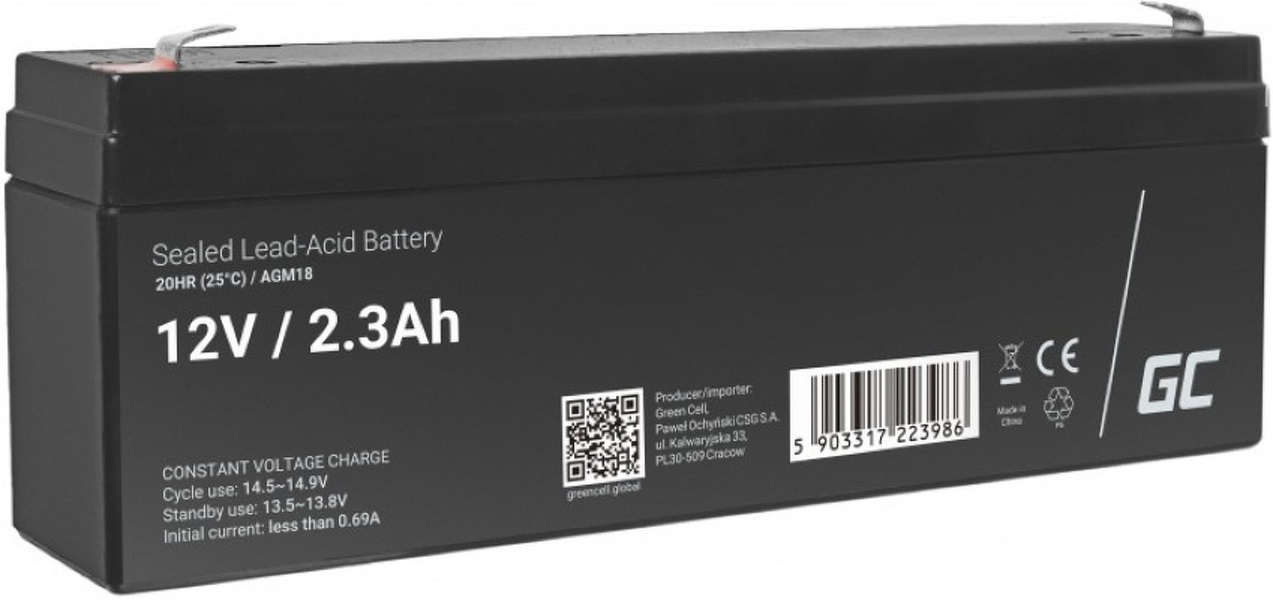 Zdjęcie produktu: Green Cell AGM VRLA 12V 2.3Ah