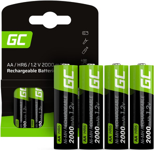 Miniatura produktu: Greencell Baterie Akumulatorki Paluszki 4x AA HR6 2000 mAh