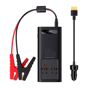Miniatura produktu: Inwerter samochodowy Baseus 500W, 220V, CN/EU - czarny (CGNB000101)