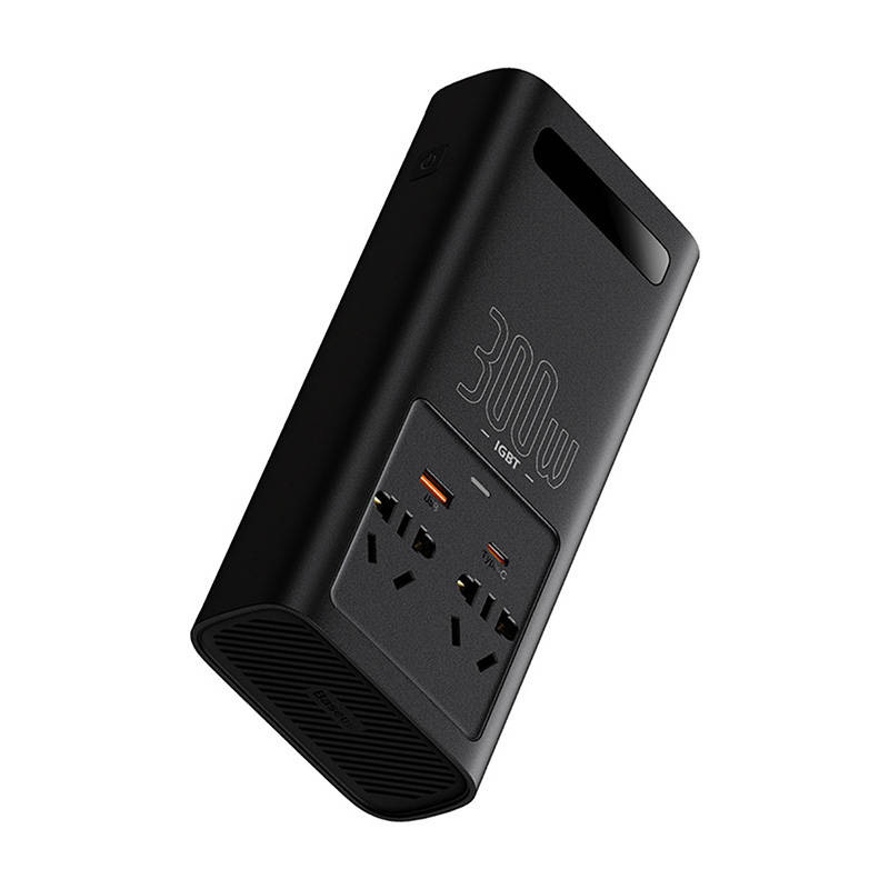 Inwerter samochodowy Baseus 300W, 24V, CN/EU - czarny (C00337600111-00)