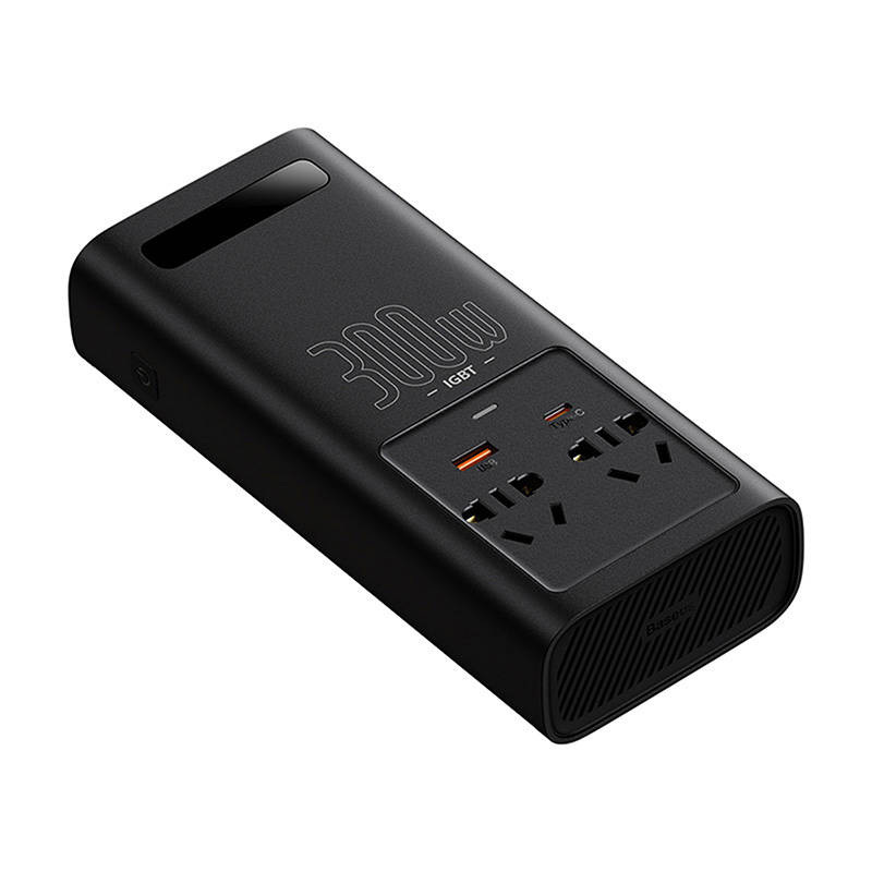 Inwerter samochodowy Baseus 300W, 24V, CN/EU - czarny (C00337600111-00)