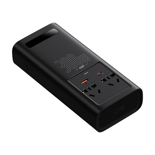 Zdjęcie produktu: Inwerter samochodowy Baseus 300W, 24V, CN/EU - czarny (C00337600111-00)