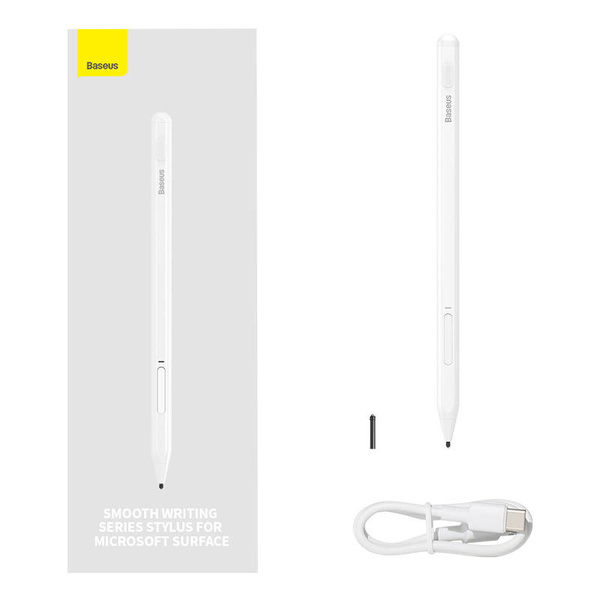 Zdjęcie produktu: Aktywny rysik stylus dedykowany do Microsoft Surface MPP 2.0 Baseus Smooth Writing Series - biały (SXBC070002) Zdjęcie produktu: Aktywny rysik stylus dedykowany do Microsoft Surface MPP 2.0 Baseus Smooth Writing Series - biały (SXBC070002)